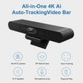 thumbnail image 2 of Webcam 4K USB Vidéoconférence HD avec Microphone et Haut-Parleur Suivi Facial AI Mise au Point Automatique Prise Vocale 360° Plug & Play Compatible avec Windows Android pour Vidéoconférence Cours en Ligne, 2 of 7