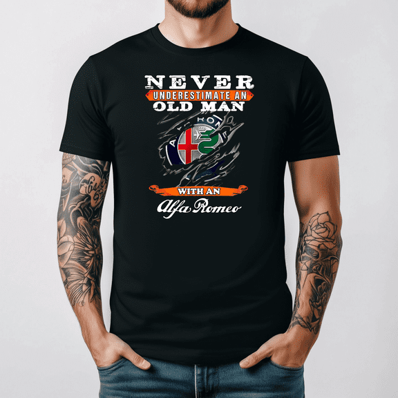 Alfa Romeo Classic Italian Car Auto Automotive 2-Sided Tee V16616,for unisex up to 3XL