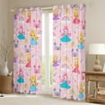 thumbnail image 2 of Erosebridal Magical Cartoon Princess Curtains for Living Room,Fairy Tale Castle Blackout Curtains Set of 2(42x63),Purple Rainbow Floral Curtains and Drapes(42x63),Lightweight Bedroom Decor, 2 of 6