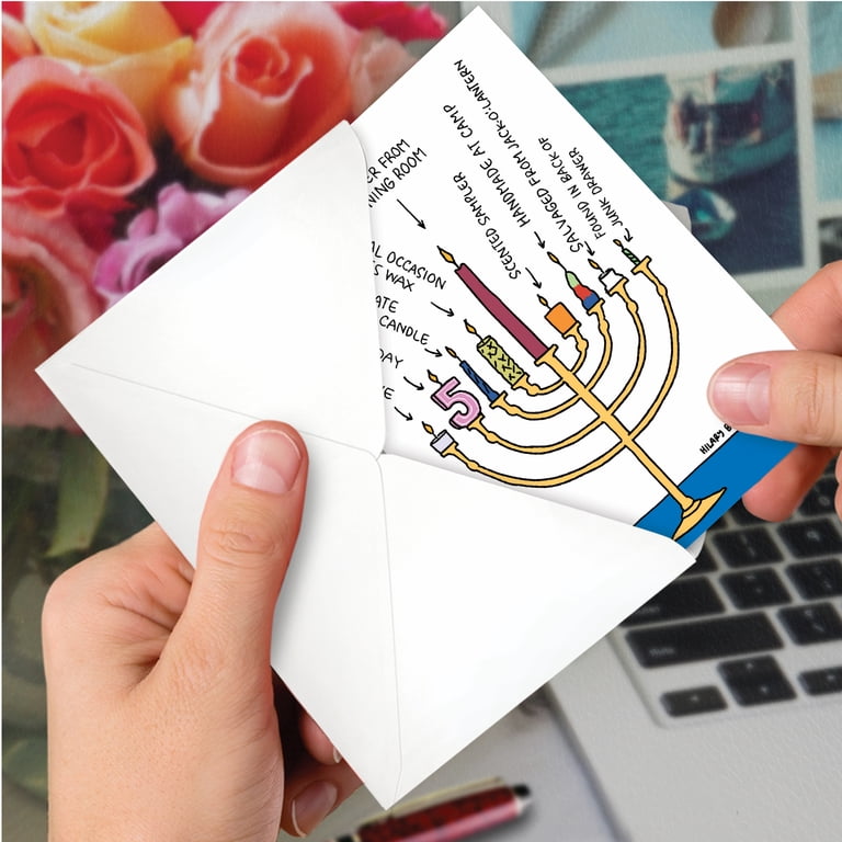 Hanukkah Menorah Greeting Cards with Envelopes, Set of 12 photo 4