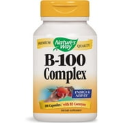 Nature's Way Vitamin B-100 Complex Capsules 100 ea (Pack of 6)