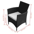 thumbnail image 4 of vidaXL Chaises de Jardin 2 Pcs Rotin Synthétique Noir, 4 of 4