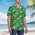 thumbnail image 5 of Balery Leopard Print Print Men's Hawaiian Shirts Short Sleeve Beach Shirt Relaxed Fit Vacation Button Down Shirts-Large, 5 of 9