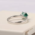 thumbnail image 3 of Lab Created Minimalist emerald ring sterling silver oval shaped 3 carat engagement ring May birthstone ring, 3 of 4