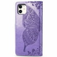 thumbnail image 4 of Wallet Case for iPhone 6 plus/ 6S Plus, PU Leather Flip Protective Phone Case Wrist Strap Card Slots Holder Pocket Emboss Butterfly Flower Stand Case for iPhone Light Purple, 4 of 9