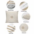thumbnail image 6 of Throw Pillow Covers, Beige White Geometric Decorative Throw Pillow Covers 20x20 Inch, Square Minimalist Modern Square Linen Pillow Cases for Couch/Living Room/Sofa, 6 of 9