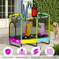 thumbnail image 2 of MOOSENG Elliptic Kids Trampoline, Bouncing Trampoline with Safety Enclosure Net, Adjustable Height Handrail, 500lbs Capacity, Designs for Boys & Girls, 7-in-1, 55” (Colorful Star）, 2 of 9