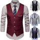 thumbnail image 2 of Chaleco de traje de talla grande para hombre, color liso, de un solo botón, para negocios., 2 of 4