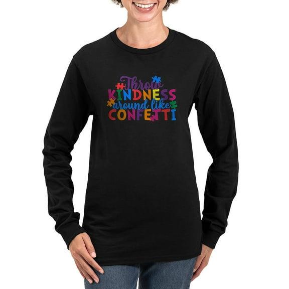 CafePress - Throw Kindness Around Like Con Long Sleeve T Shirt - Women's Long Sleeve Graphic Tee Casual Fit