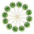 thumbnail image 4 of Toppers de pastel de bricolaje 12pcs Playing parties cake Decoraciones de bricolaje - verde Magideal Toppers de pastel de bricolaje, 4 of 7