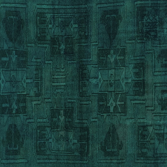 Ahgly Company Indoor Square Persian Turquoise Blue Bohemian Area Rugs, 4' Square