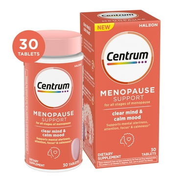 Centrum Menopause Support Complete Womens Multivitamin Supplement for Clear Mind and Calm Mood Support, Tablets, 30 Count
