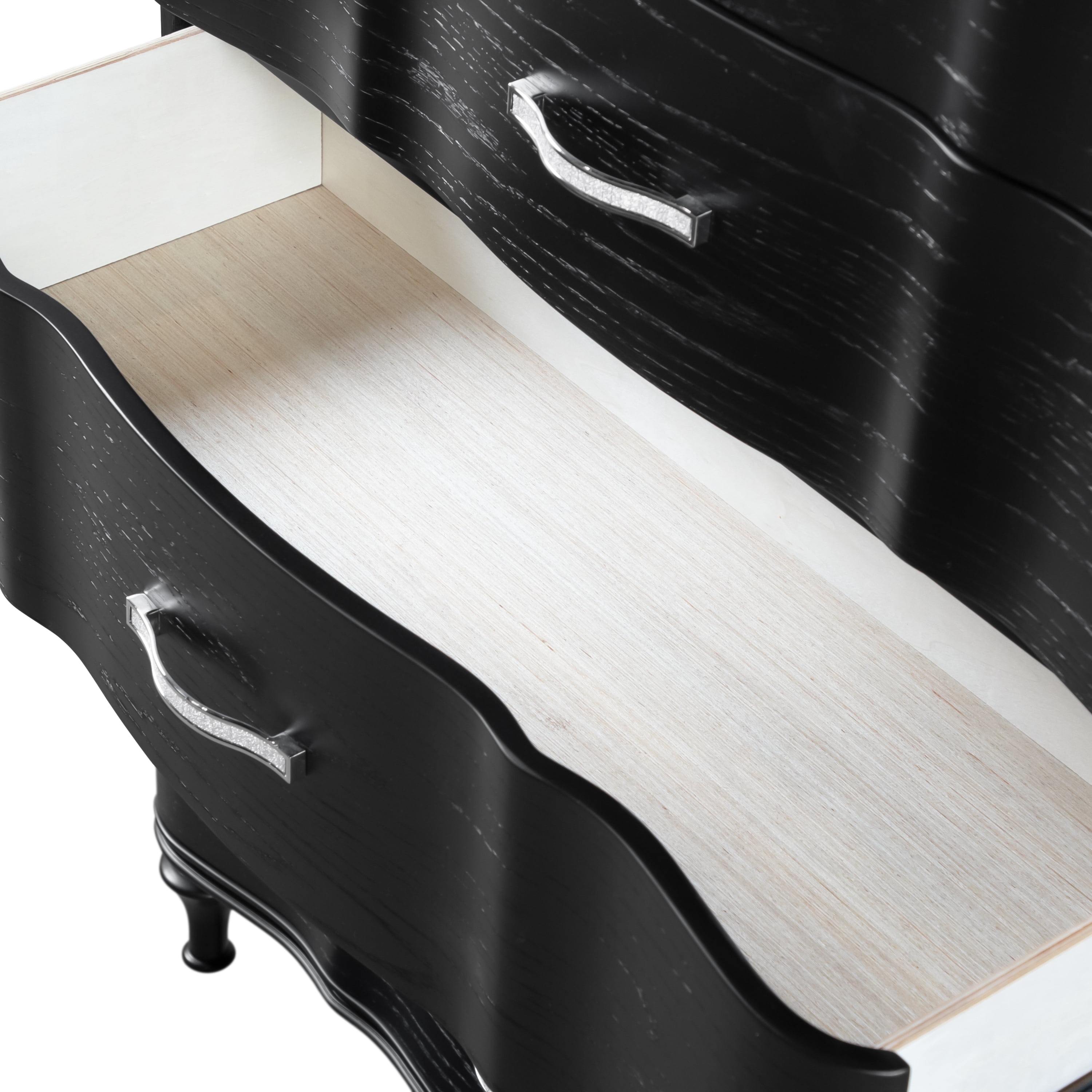 Furniture of America Seabliss Glam 5-Drawer Chest, Black