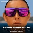 thumbnail image 4 of GRINDERPUNCH Polarized Shield Sunglasses for Men & Women, Oversized Flat Top Square Lens, UV400 Protection - Purple, 4 of 10