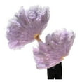 thumbnail image 4 of Big Ostrich Feathers Fan 13Bone 100CM 130CM Hands Held Folding Fan For Party Carnival Dance Performance Decoration, 4 of 6