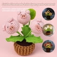 thumbnail image 2 of Cute Night Light Handcrafted Crochet Potted Plant with 3 Pandas Flower Pot Night Light Decor for Home Office, 2 of 6