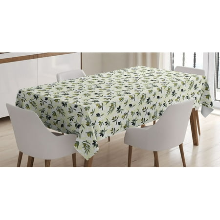 

Olive Tablecloth Leafy Silhouettes and Iconic Vegetable Symbolizing Peace Rectangle Satin Table Cover Accent for Dining Room and Kitchen 60 X 84 Multicolor by Ambesonne