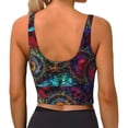 thumbnail image 3 of Fotbe Mandala Colorful Pattern Womens' Sports Bra Longline Wirefree Padded with Medium Support Sports Moisture-Wicking Workou Vest,Tank Top-Small, 3 of 9