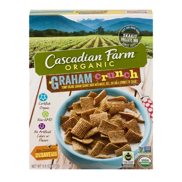 2 Pack Cascadian Farm Organic Graham Crunch Cereal 9 6 Oz Box 9 6 Oz Walmart Com Walmart Com