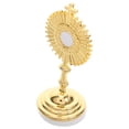 thumbnail image 2 of Crucifijo pequeño de metal para decoración del hogar. Figura religiosa católica para la oración. Cruz de Jesús de latón duradero para mesa o salpicadero del coche., 2 of 7