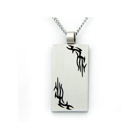 Tribal Design Dog Tag Stainless Steel Necklace