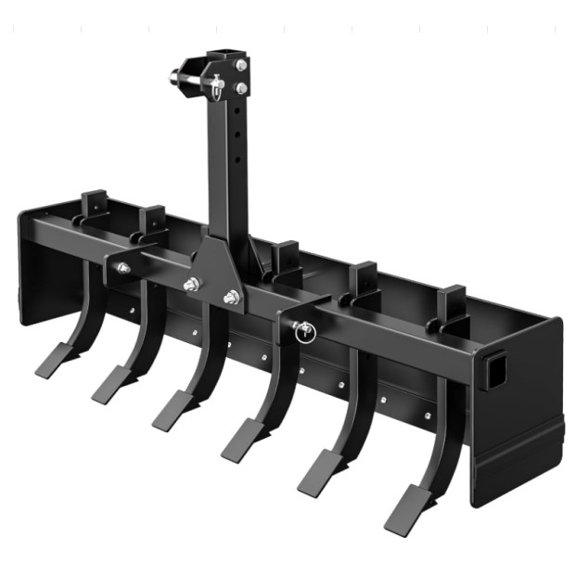 Tow Behind Box Scraper, 55 Inch Three-Point Quick Hitch Box Scraper Fit Cat 1, Heavy Duty Box Blade Lawn Tractor Attachments for Leveling, Grading, Landscaping