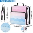 thumbnail image 2 of FORMRS Zipper Binder with Shoulder Strap 2-inch Ring 500 Sheet Capacity File Bag, Light Pink Stripes, 2 of 5
