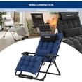 thumbnail image 4 of Poteban Oversized Zero Gravity Chair Set of 1, 29In XL Lawn Chair with Cushion,Support 500LB,Navy blue, 4 of 6