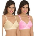thumbnail image 3 of Ossirrio Women Everyday Comfort Full Cup Bra Non Wired Plus Size Cotton Bra Pack of 2, 3 of 5