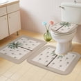 thumbnail image 2 of Palm Trees Bath Mat 3 Piece Bathroom Rug Set, Brown Tropical Plants Summer Green Non Slip Bath Rug Contour Mat and Toilet Lid Cover, Absorbent Shower Mats Soft Bath Rugs and Mats Sets, 2 of 8