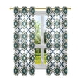 thumbnail image 7 of Yayeee Window Curtains Light Filtering 63"x52" Grommet Panel Pair Home Living Room Decor, Gold Geometric Pattern, 7 of 7