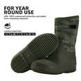 thumbnail image 3 of HISEA Kids Rain Boots, Waterproof Insulated Rubber Neoprene Boots, Olive Green, Size 2, 3 of 9
