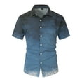 thumbnail image 3 of EHRWE Shirts For Men Male Shirt Short Sleeve Button Down Shirt Summer Beach Casual T Shirt Tops For Mens, 3 of 9