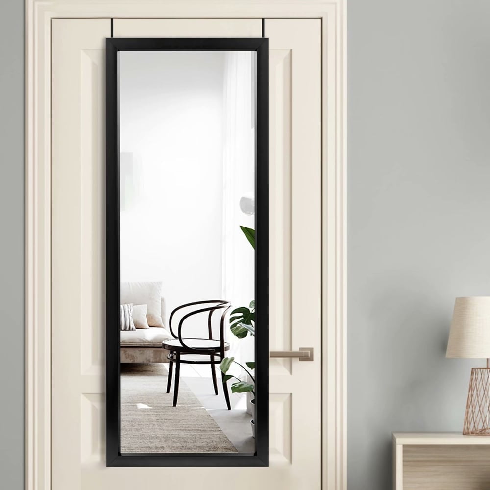 Full Length Wall Mounted Door Mirror Frame Rectangle White 55