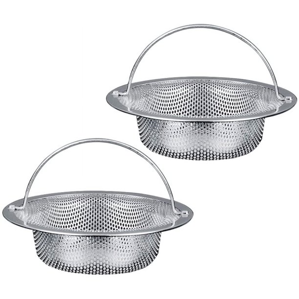 Filtro de Fregadero 2 Piezas Filtro de Fregadero de Acero Inoxidable Filtro de Fregadero de Cocina Filtro de Fregadero con Mango de Acero Inoxidable Tapón de Fregadero de Cocina Rejilla para Fregadero de Cocina JM