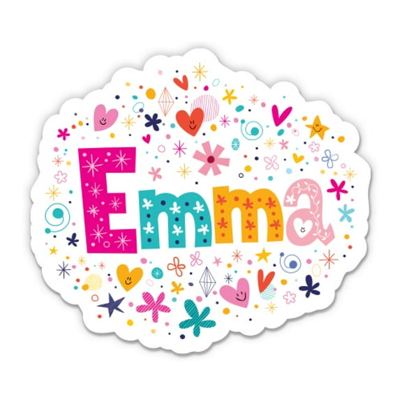 Emma Girl Name Cute Kid Lunchbox - 3" Vinyl Sticker - For Car Laptop Water Bottle Phone - Waterproof Decal