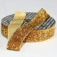 thumbnail image 2 of The Ribbon People Gold Glitter Woven Edge Velvet Craft Ribbon 1" x 11 Yards, 2 of 2