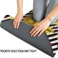 thumbnail image 3 of Black White Stripe Sunflower Pattern Hot Yoga Mat Towel Non Slip for Hot Yoga - Quick-Drying Yoga Mat Cover with 4 Corner Pockets with Travel Bag - Hot Yoga Towel Non Slip 70"x26", 3 of 6