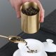 thumbnail image 5 of Tarro de almacenamiento de hojas de té pulido, lata de té de estilo vintage, lata multiusos para granos de café, bote de cobre, 5 of 8