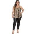 thumbnail image 3 of DARING DIVA Women's Plus Sequin Tank Top Spaghetti Strap Glitter Party Cami 3X Gold, 3 of 6