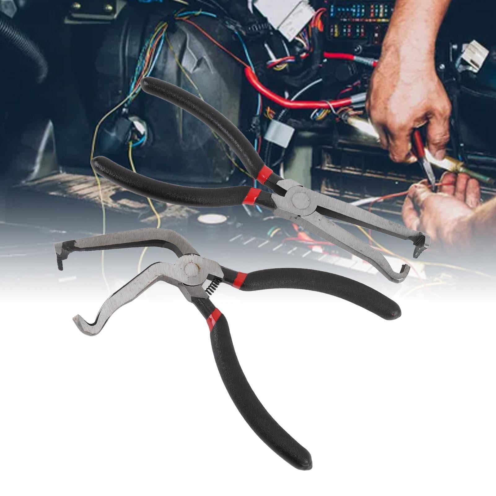 YAHHU 2‑Pack Electrical Disconnect Pliers – Straight & 60° Bend, High‑Heat Insulated Carbon Steel, Non‑Slip Grip, Ideal for Vehicle Wiring & Pipe Maintenance
