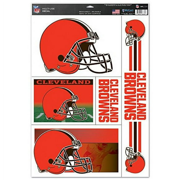 Hoja de adhesivos Wincraft NFL Cleveland Browns 11 x 17 color del equipo