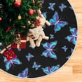 thumbnail image 5 of FMSHPON Beautiful Blue Purple Butterfly Xmas Christmas Tree Skirt Stand Mat for Holiday Party Decoration Indoor Outdoor 36 inches, 5 of 6