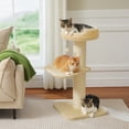 thumbnail image 4 of PEQULTI 36" Large Cat Scratching Post Tall Cat Scratcher for Indoor Pet  with Flower Perch Beige, 4 of 9
