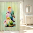 thumbnail image 2 of Erosebridal Transitional Bird Animals Shower Curtain 72Wx78L,Vintage Tie Dye Bath Curtain,Green Pink, 2 of 5