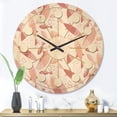thumbnail image 2 of Designart 'Pink Fishes Retro Pattern' Mid-Century Modern Wood Wall Clock, 2 of 5