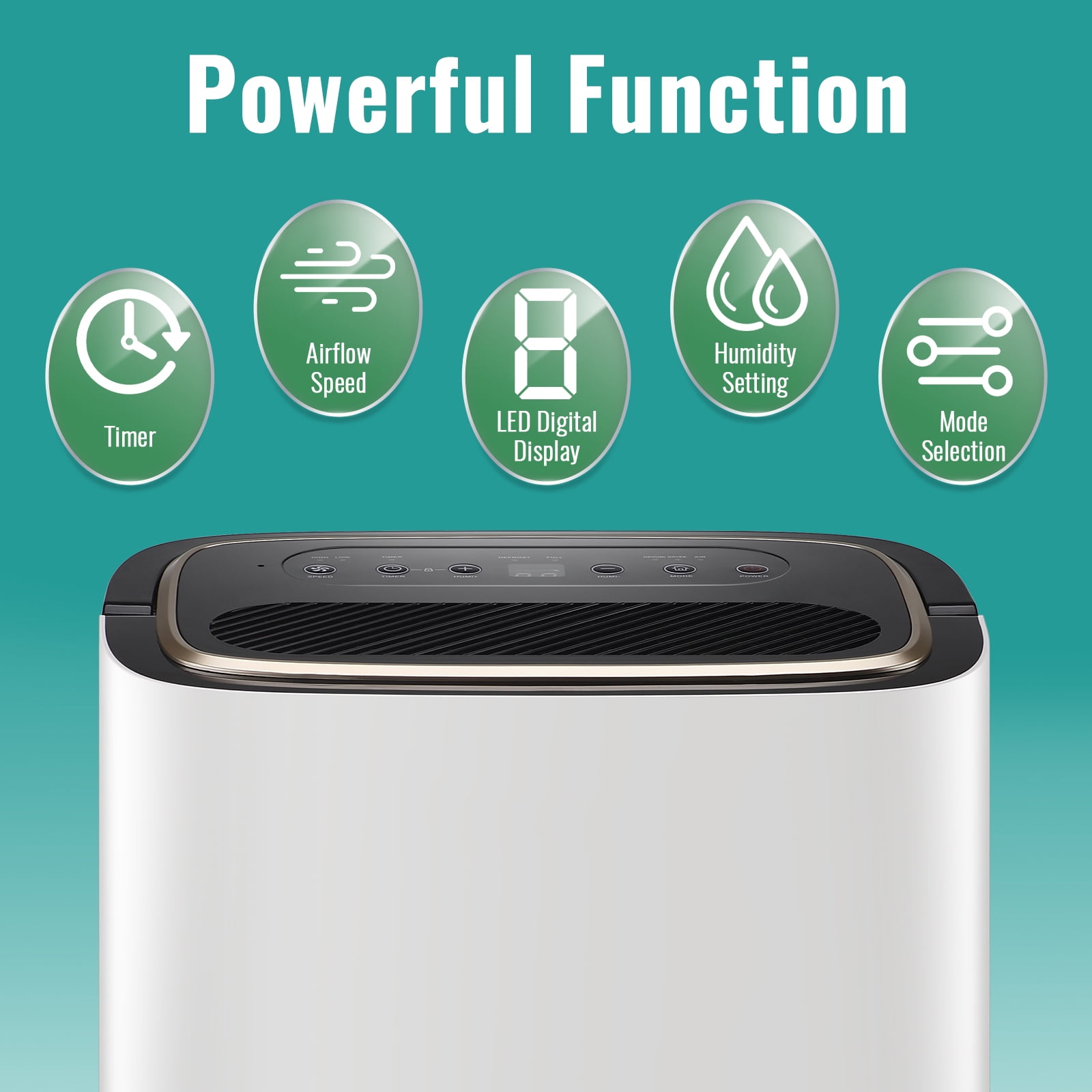 30 Pints Portable Home Dehumidifier for 2500 Sq.ft  for Basement with Drain Hose, 8inch Wide, White, New