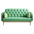 thumbnail image 4 of Green Leather Sofa with Solid Wood Base / Guarantee Stable and Stylish Seating, 4 of 5