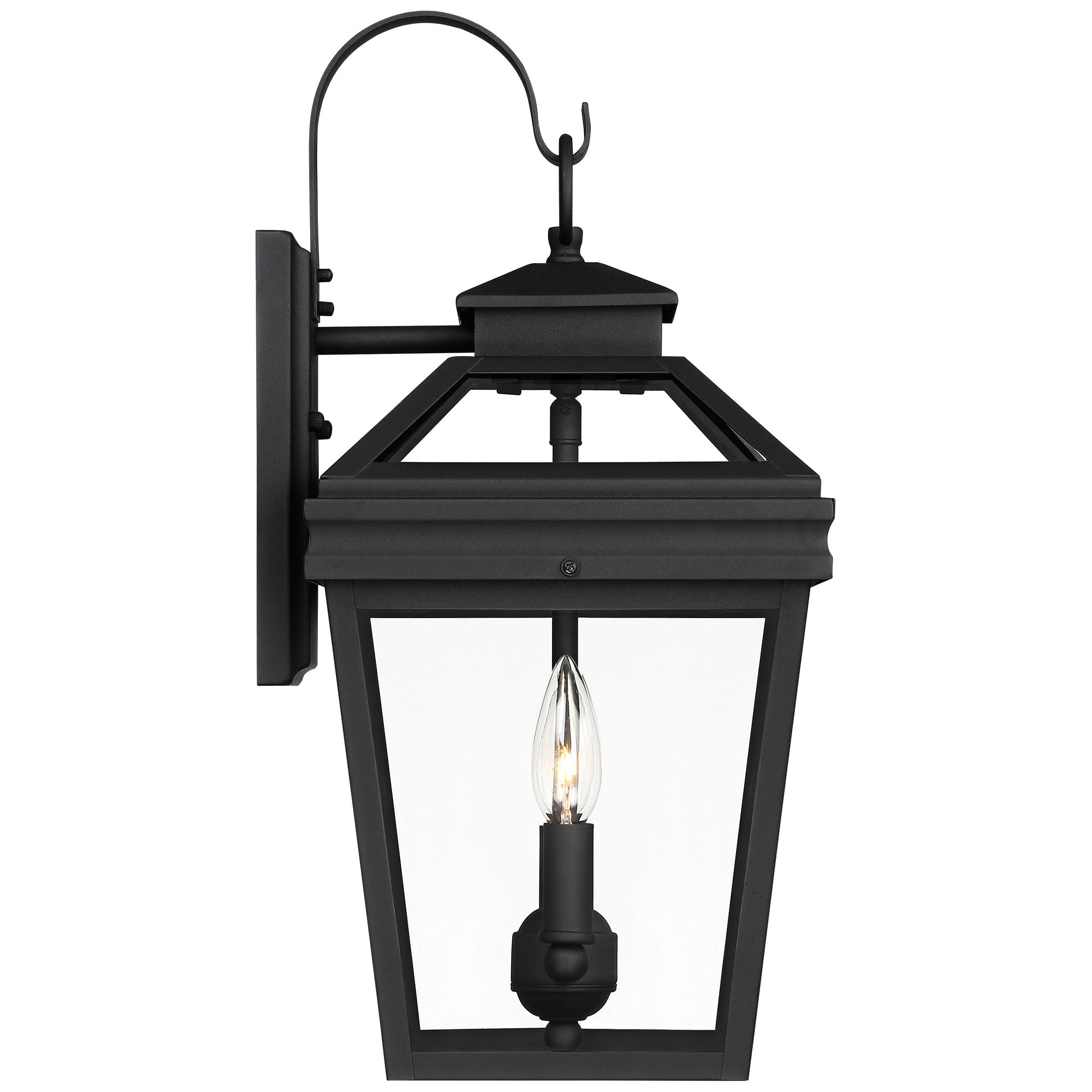 John Timberland Stratton Street Rustic Outdoor Wall Light Fixture Texturized Black 16 1/2" Clear Glass for Post Exterior Barn Deck House Porch Yard