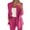 Hot Pink, variant on Women's Casual Long Sleeve Solid Lapel Cardigan Blazer Jacket Pants Set Blue XXXXL